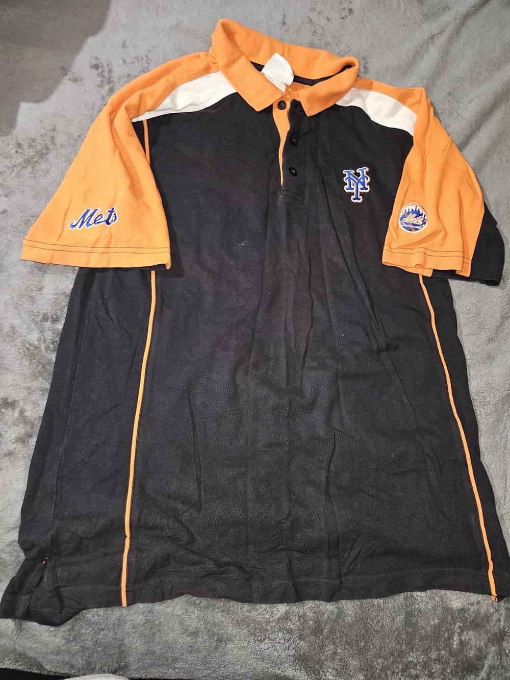 Lee New York Mets Black and Orange Polo Shirt